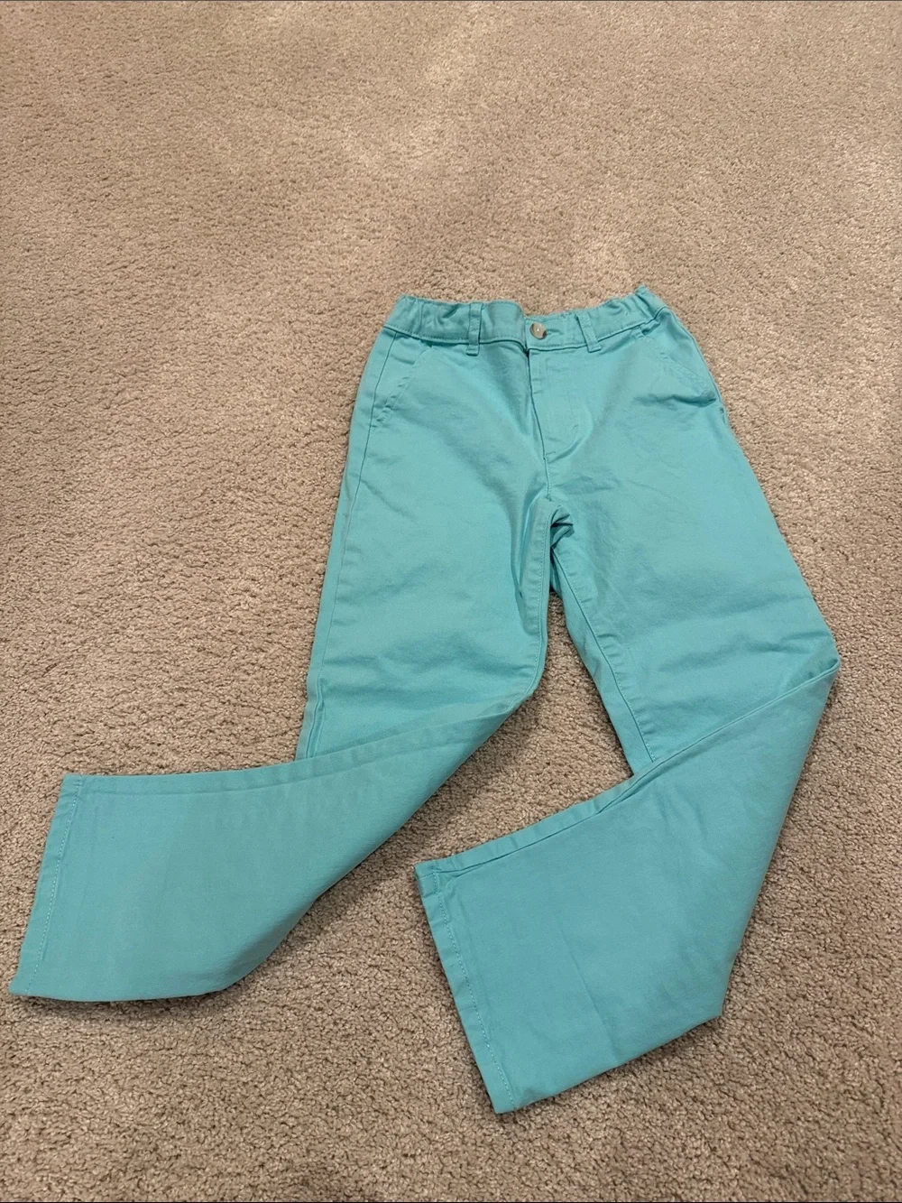 Gymboree Kids Teal Chino Straight-Leg Pants, adjustable waist, size 8